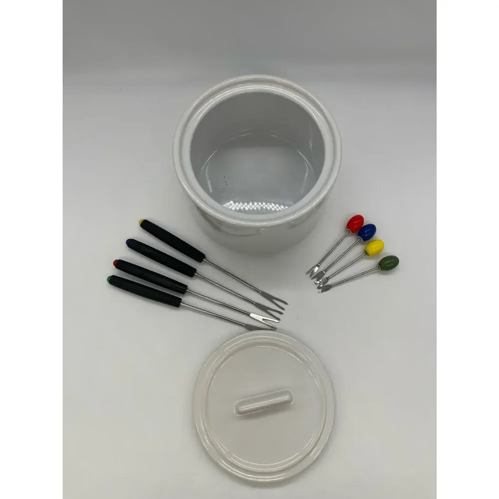 Pier 1 Stoneware Fondue Set